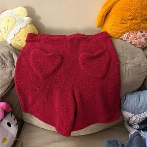 YITTY Plush Red Lounge Shorts